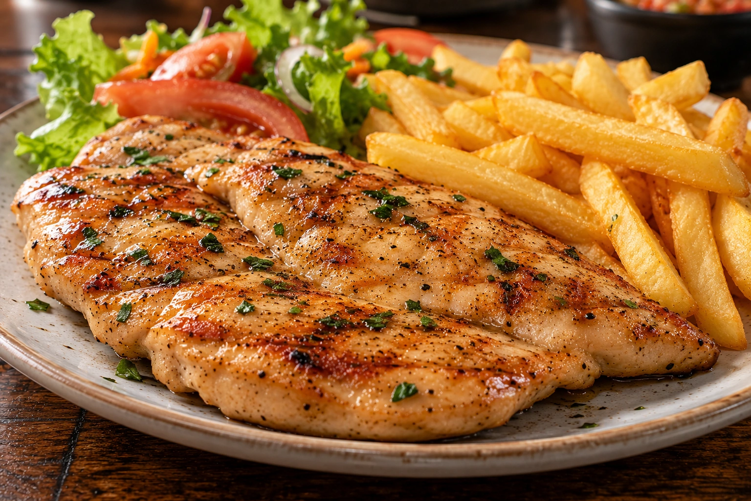 Frango na chapa servido no Éder Espetos Restaurante em Dourados